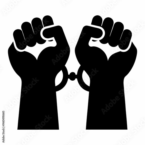 Hands in Handcuffs Powerful Vector Illustration of Arrest and Justice Concept