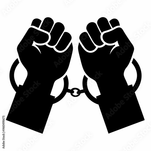 Hands in Handcuffs Powerful Vector Illustration of Arrest and Justice Concept