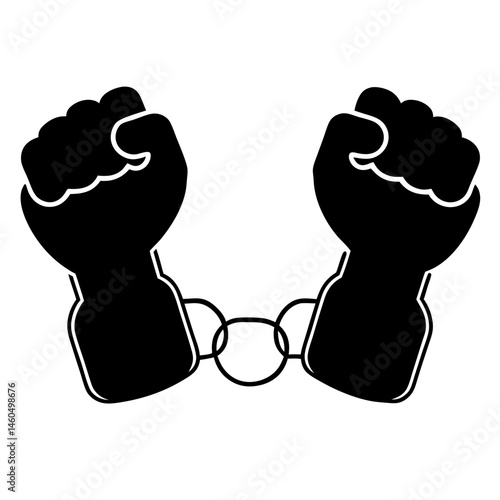 Hands in Handcuffs Powerful Vector Illustration of Arrest and Justice Concept