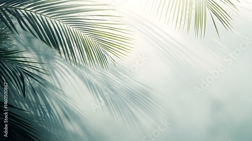 Tropical foliage in soft, diffused light with subtle shadows.