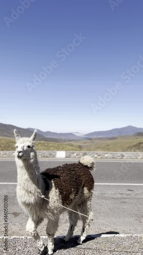 llama in the mountains
