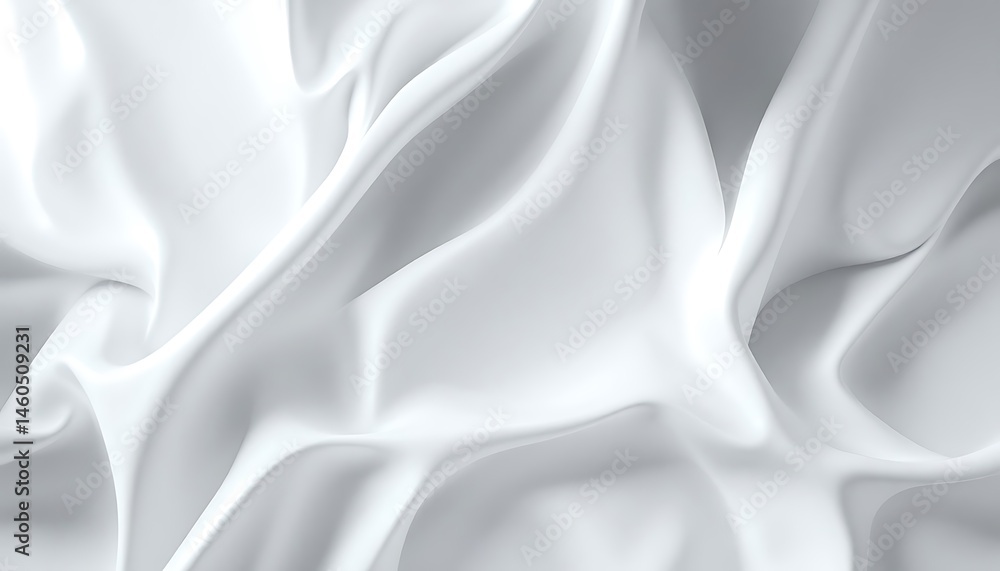 Fototapeta premium Abstract white fabric flowing softly down