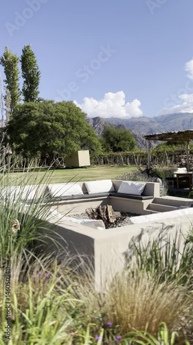 Outdoor seating in a Garden