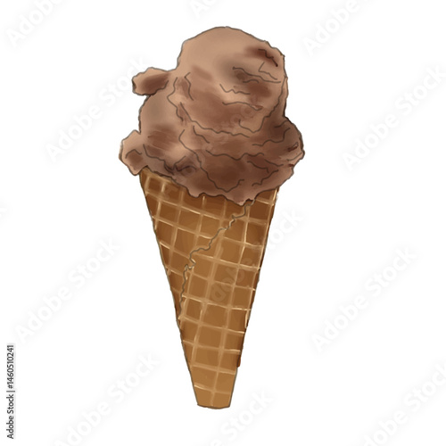 A delicious chocolate ice cream, perfect for food blogs, menus, or advertising