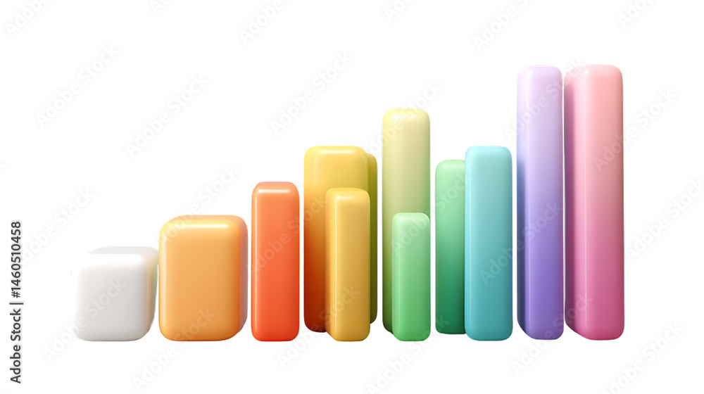 Colorful Gradient Bars in a Row Modern Design for Data Visualization Business Charts and Cre Colorful Gradient Bars in a Row Modern Design for Data Visualization Business Charts and Cre