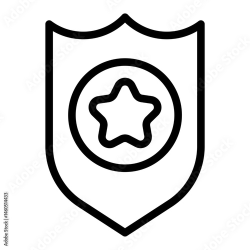 shield star line icon 