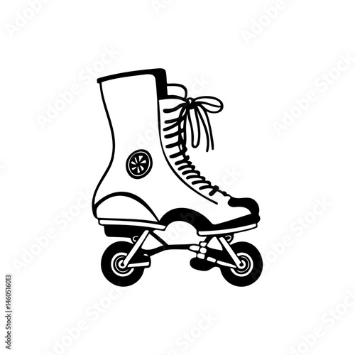 Retro Roller Skate Illustration for Nostalgic Designs and Active Lifestyle Concepts