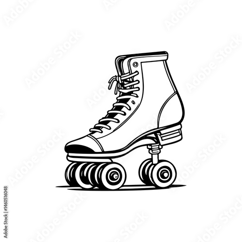 Detailed illustration of a classic roller skate on a white background