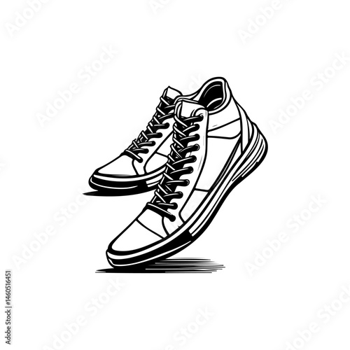 High-Top Sneakers Vector Illustration Embodying Modern Fashion and Style Elements