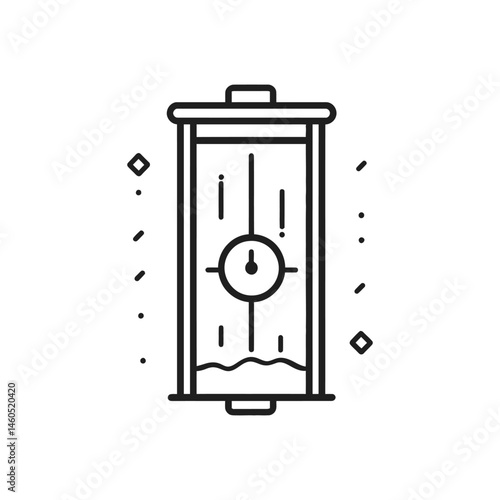 Hourglass with Sand and Central Gauge on Transparent Background