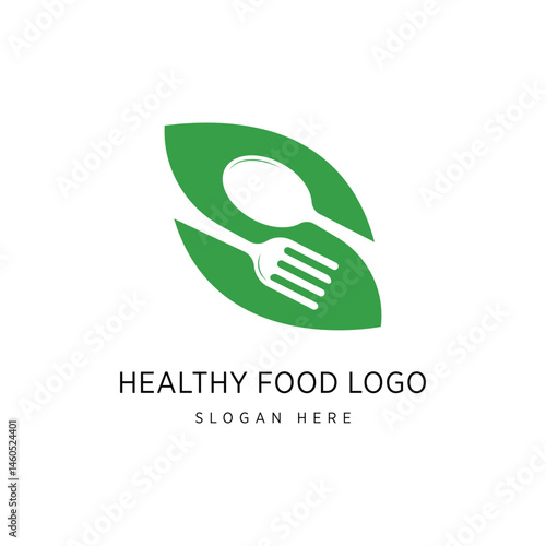 Heathy Food Logo Design Graphic Vector