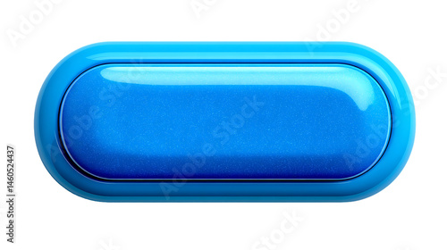Glossy Blue Button Digital Interface Element Web Design Graphic 3D Render UI Design User I