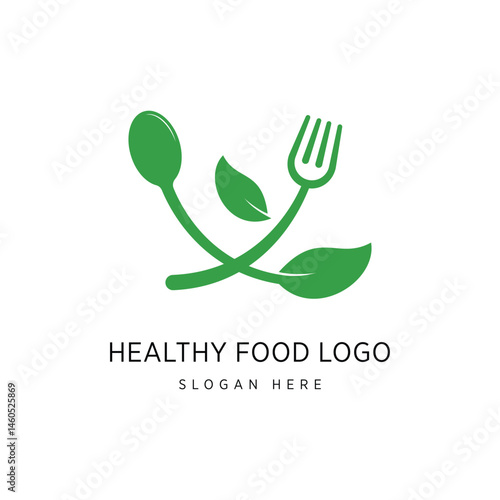 Heathy Food Logo Design Graphic Vector