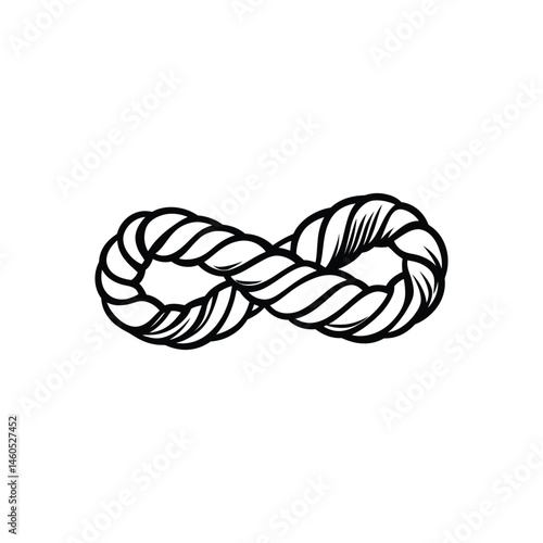 Infinity Knot Endless Rope Symbol, Eternity Loop on Transparent Background