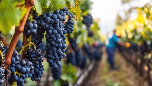 Wallpaper Mural Clusters of ripe dark grapes on vines Torontodigital.ca