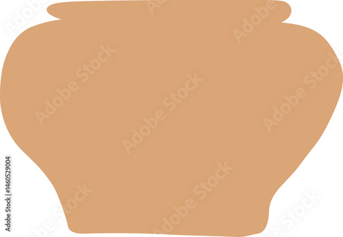 Simple Beige Clay Pot Vector Illustration