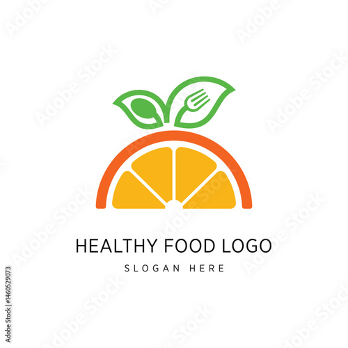 Heathy Food Logo Design Graphic Vector