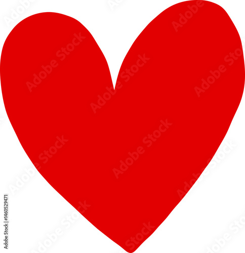 Red love heart shape icon, concept of love and romance