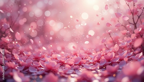 Petals floating in a dreamy spring landscape cherry blossom festival japan nature photography soft focus serene beauty