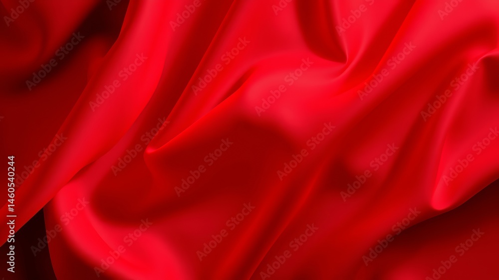 Luxurious red silk fabric with elegant folds and drapes creating a rich textured background ideal for design projects. Luxurious red silk fabric with elegant folds and drapes creating a rich textured background ideal for design projects.