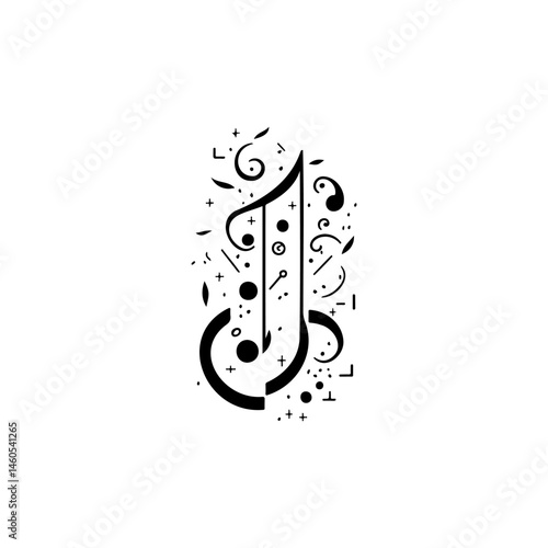 Stylized music note illustration evoking whimsical melodies and sonic expression