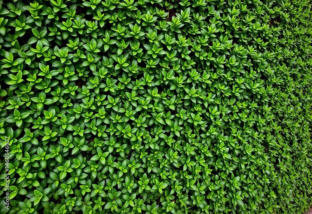 Intense green hedge, tiny leaves, dense foliage, natural garden wall, lush, summer Intense green hedge, tiny leaves, dense foliage, natural garden wall, lush, summer