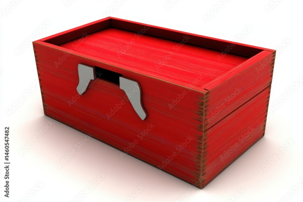 Red wooden box, simple design Red wooden box, simple design