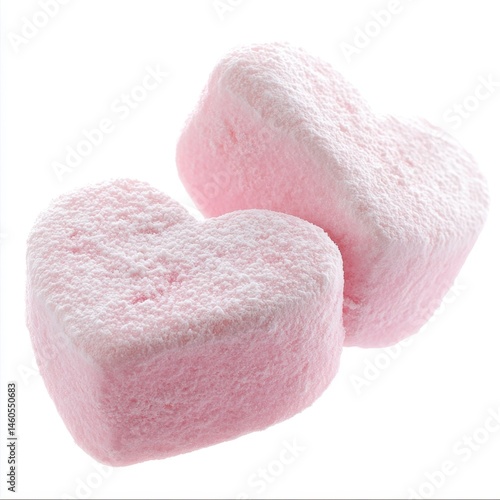 Two pink heart-shaped marshmallows (2)