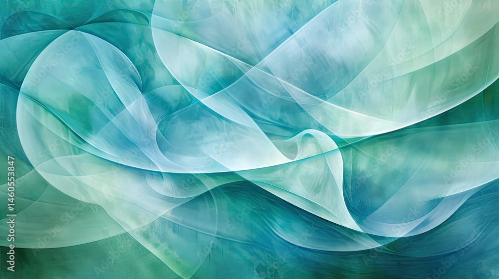 Obraz premium Abstract swirling shapes of teal and white