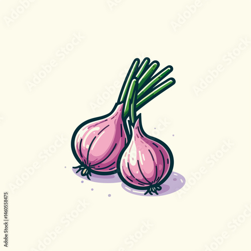 red onion vector illustration