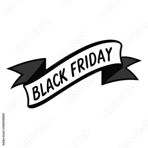 Round Black Friday sale banner with bold text, painted in elegant black watercolor strokes, perfect for highlighting discounts in a stylish, artistic way.
