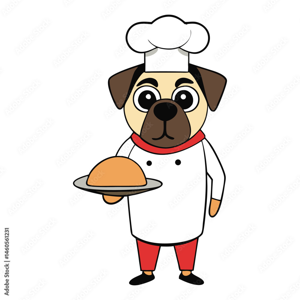A cute pug dressed as a chef, holding a tray with pride, ready to serve up smiles and treats with its irresistible charm and culinary flair!
A cute pug dressed as a chef, holding a tray with pride, ready to serve up smiles and treats with its irresistible charm and culinary flair!