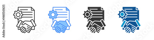 Contract Management Multistyle Icon Sheet