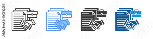 Corporate Contract Multistyle Icon Sheet