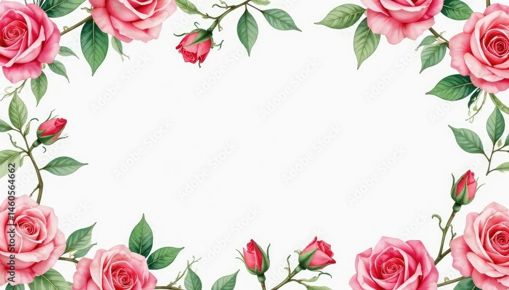 Delicate watercolor rose buds, leaves & vines Seamless repeat , wrapping, beauty, roses Delicate watercolor rose buds, leaves & vines Seamless repeat , wrapping, beauty, roses