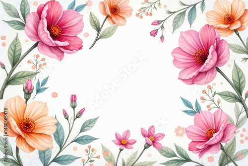 Wallpaper Mural Watercolor style floral pattern, soft pastel hues , feminine, bloom, subtle Torontodigital.ca