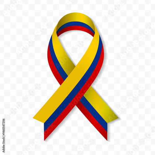 Colombia flag stripe ribbon vector illustration on a transparent background vector image