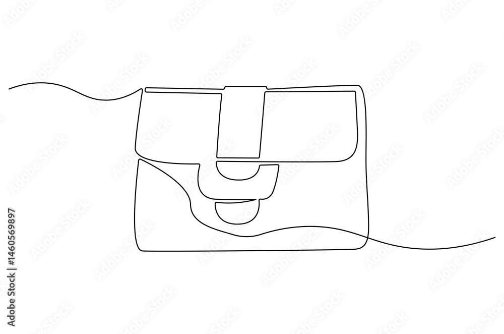 Obraz premium Continuous one line drawing of Women's handbags. Single line drawing illustration of HandBags. Fashionable style concept vector art. Doodle line illustration.