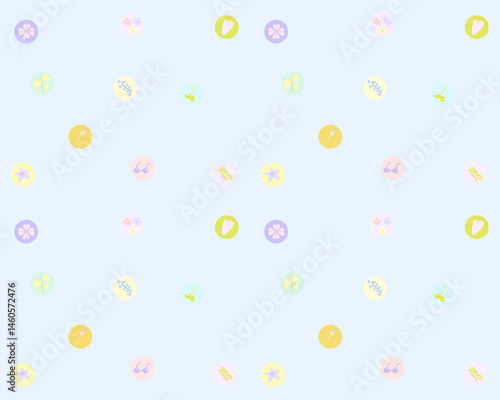 set icon summer with color pastel background vector illustration. for printable or wrapping. 
