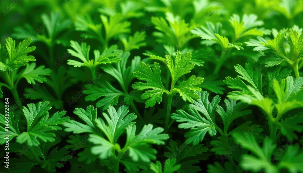 Obraz premium Delicate parsley sprigs forming a natural pattern , visual, cooking, wallpaper