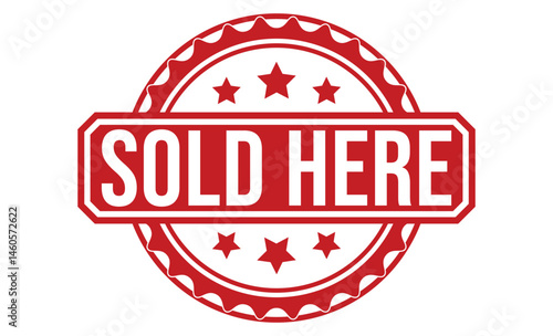 SOLD HERE rubber stamp vector illustration on white background
