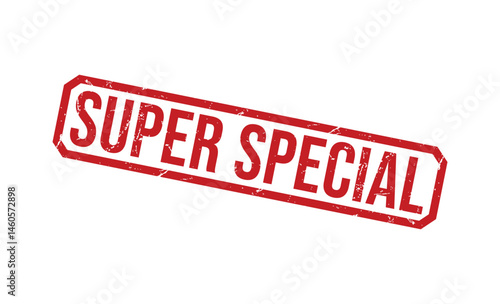 SUPER SPECIAL Red rubber stamp on white background. SUPER SPECIAL stamp sign. SUPER SPECIAL stamp.