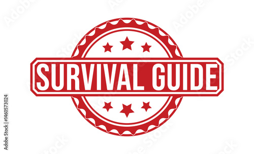 SURVIVAL GUIDE rubber stamp on white background. SURVIVAL GUIDE Stamp.