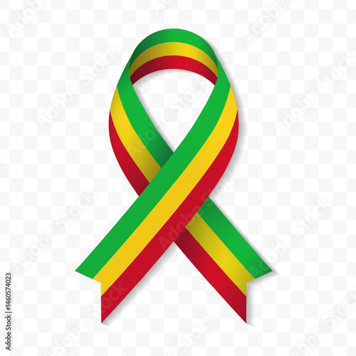 Mali flag stripe ribbon vector illustration on a transparent background vector image