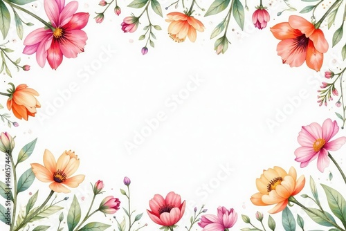 Delicate watercolor wildflower repeat, soft hues , design, artistic, spring