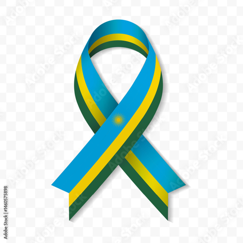 Rwanda flag stripe ribbon vector illustration on a transparent background vector image