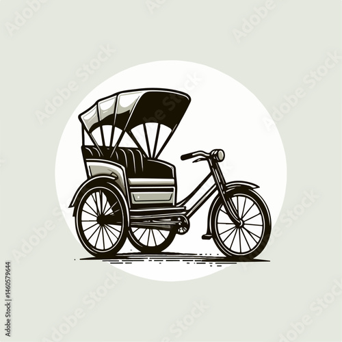 rickshaw vector illustration