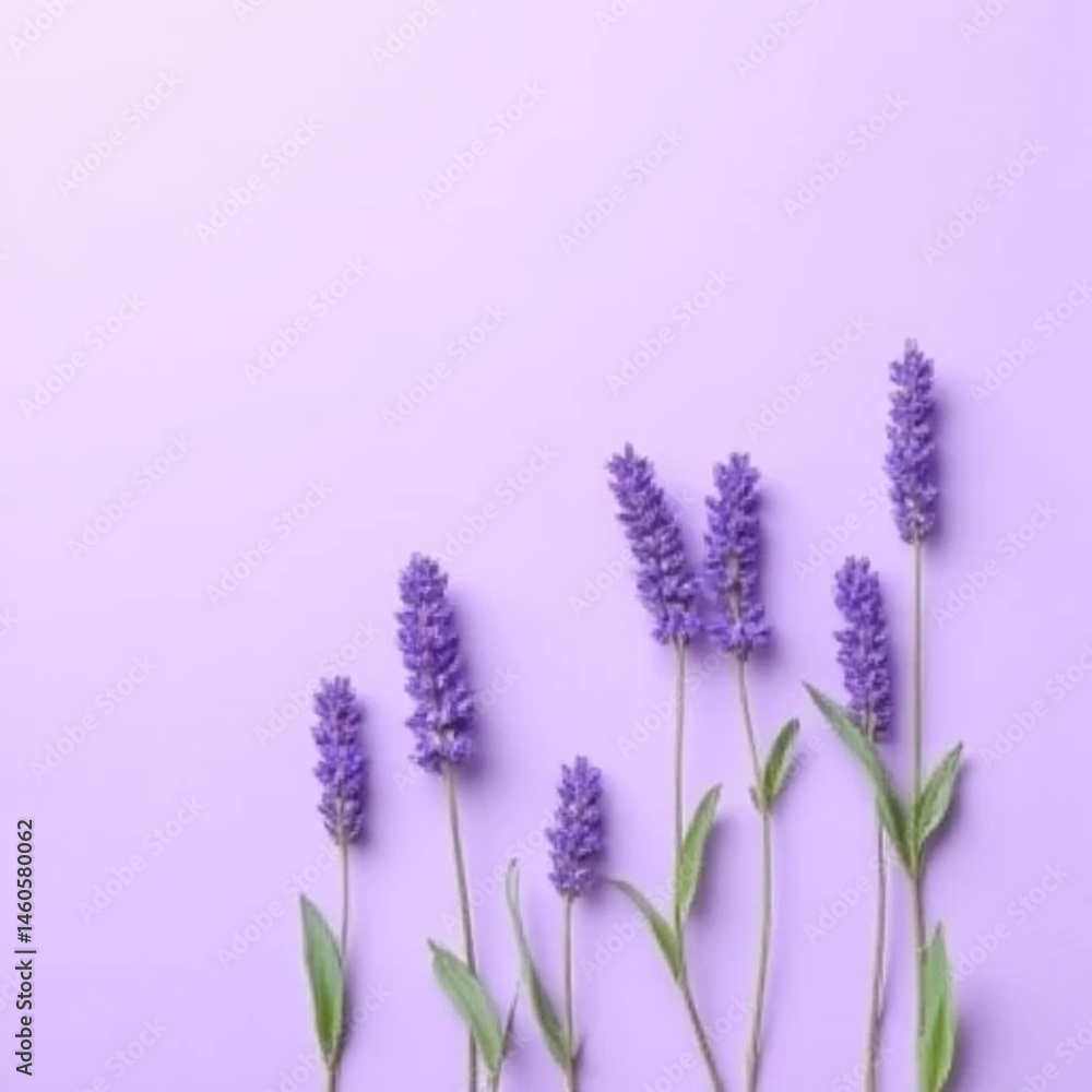 Naklejka premium lavender flowers on white background