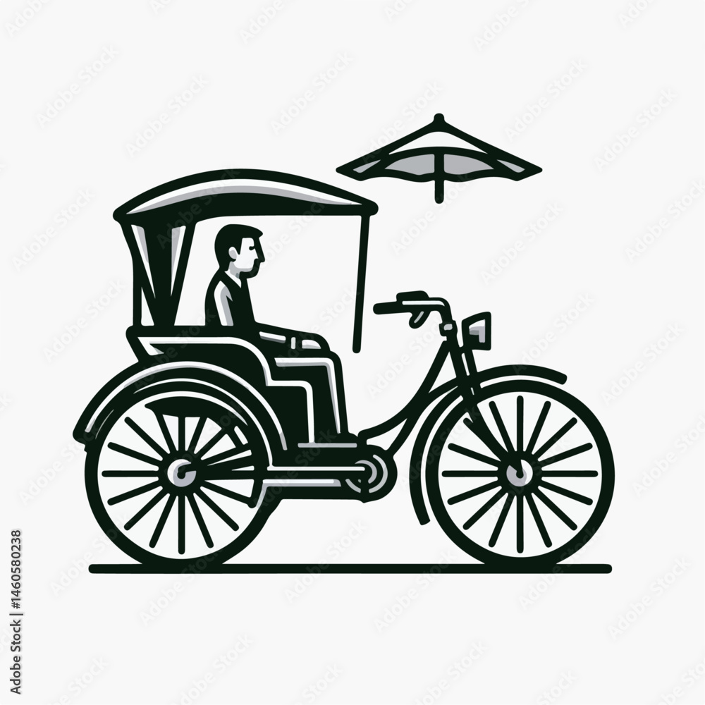 Obraz premium rickshaw vector illustration