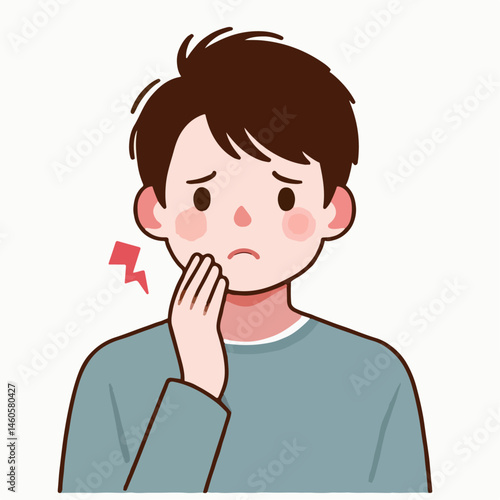 toothache person vector illustration